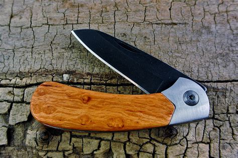 Pocket Knife With Wood Handle Sheoak Burl Wooden Handle Wood Pocket