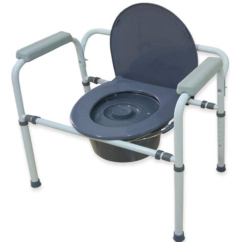 Dmi Portable Toilet For Seniors And Elderly Drop Arm Steel Bedside