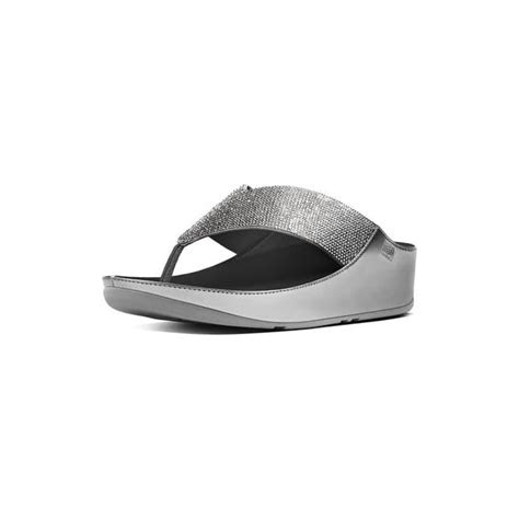 Fitflop Womens Crystall Toe Thong Sandals In Pewterparkinsons Lifestyle
