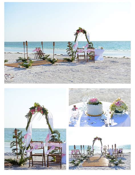 The Wedding Setup Is Set Up On The Beach