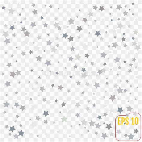 Silver Stars Background Sparkling Christmas Lights Confetti Falling