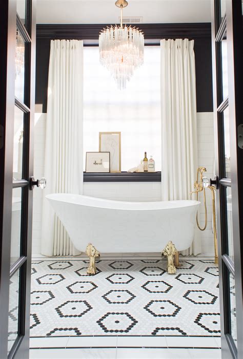 Artistic Tile I Riverside Drive Mosaic In Black And White Hexagon White Bathroom Tiles Master