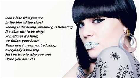The latest tweets from jessie j (@jessiej). Jessie J - Who You Are /\ Lyrics On A Screen - YouTube