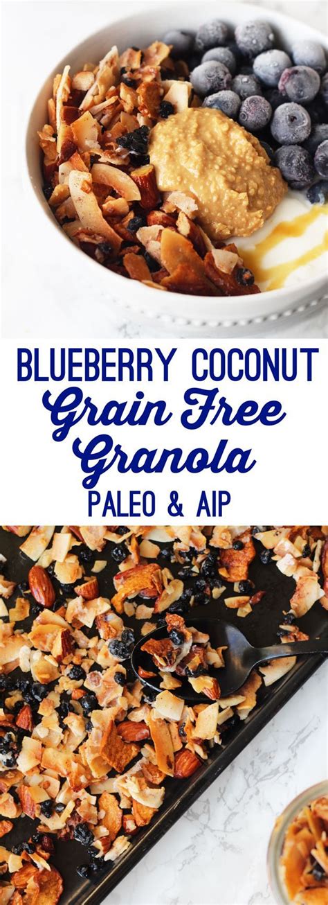 Pour into pan and press down evenly. Grain Free Blueberry Coconut Granola (Paleo & AIP ...