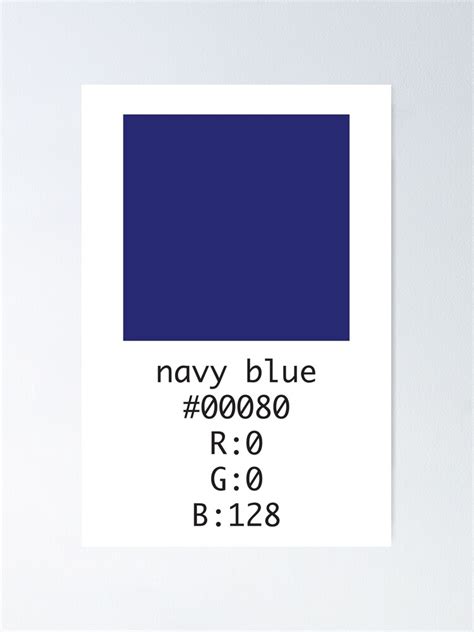 Navy Blue Hex And Rgb Code Poster For Sale By Number3art Redbubble