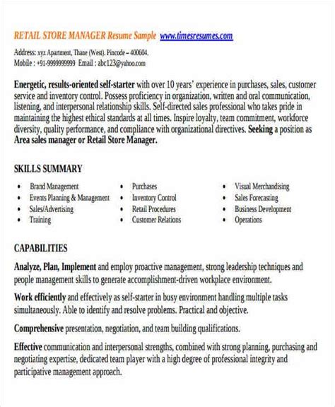 38 Manager Resume Templates Pdf Doc