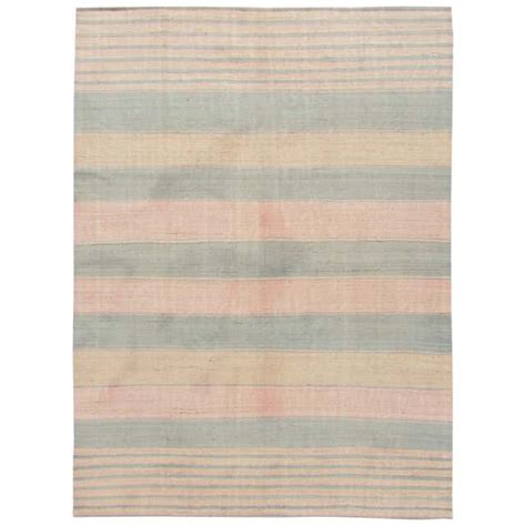 Modern Striped Kilim Handmade Wool Rug For Sale At 1stdibs