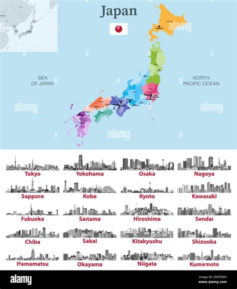 Japan Map With Main Cities On It Japanese Cities Skylines