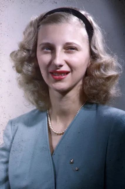 1940s Red Border Kodachrome Slide Portrait Of Pretty Blonde Woman 19