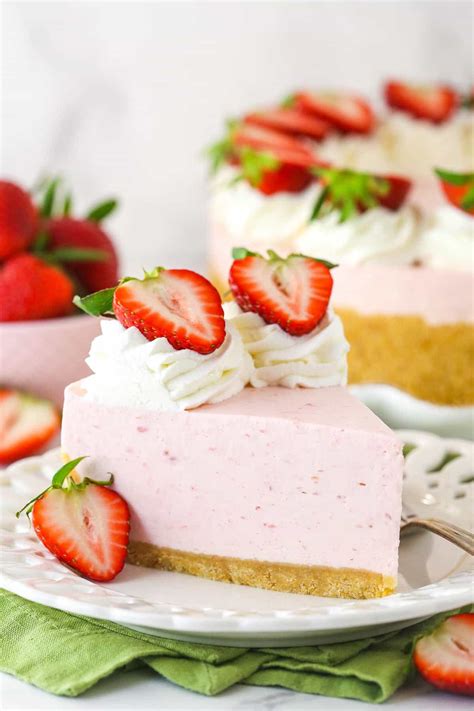 Easy No Bake Strawberry Cheesecake Life Love Sugar