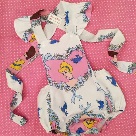 Vintage Cinderella Outfit Toddler Little Girls Romper Infant Sunsuit