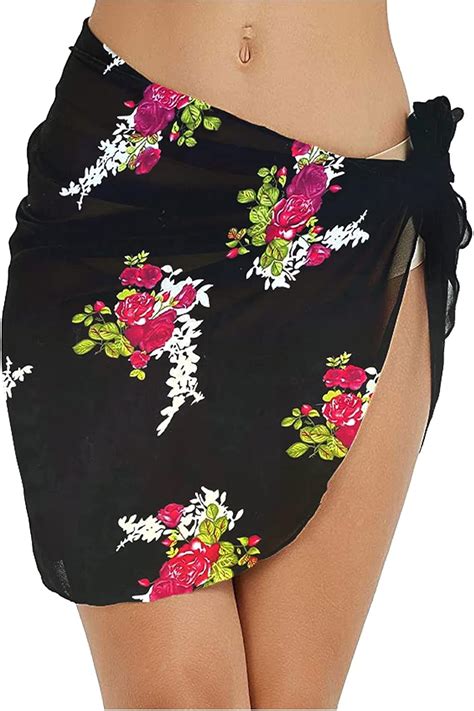 Paoge Women Short Sarongs Beach Wrap Sheer Bikini Wraps Chiffon Cover Ups For Swimwear At Amazon