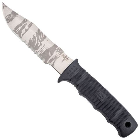 Sog Seal Seal Pup Tiger Stripe Fixed Blade Knife Camouflageca