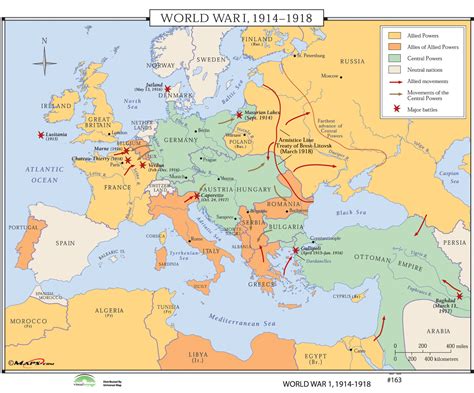 Universal Map World History Wall Maps World War I 1914 1918 Wayfair