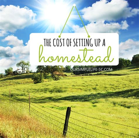 The Cost Of Setting Up A Homestead Homestead And Survival
