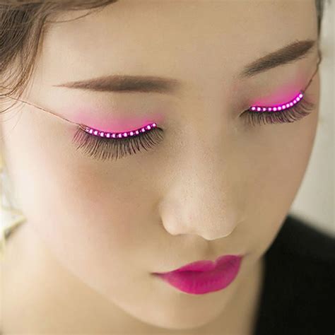 pink led eyelashes false eyelashes tips fake lashes longer eyelashes eyelashes makeup neon