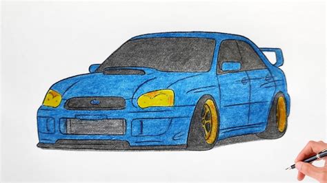 How To Draw A Subaru Impreza Wrx Sti 2003 Drawing 3d Car Coloring