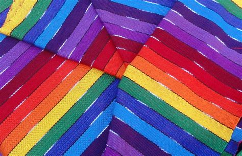 Guatemalan Fabric Bright Rainbow Stripe