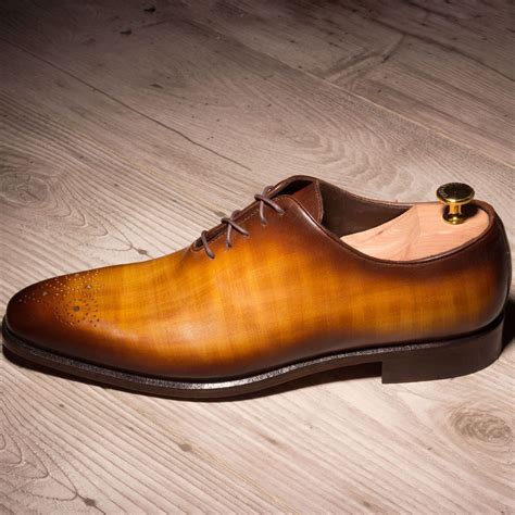 Ambrogio Bespoke Mens Handmade Custom Shoes Cognac Crust Patina