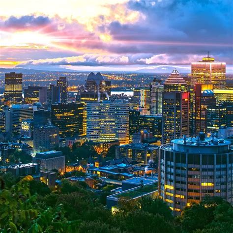 Montreal City At Sunrise In The Beautiful Morning Amazing View From