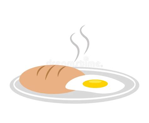 Delicious Bread With Egg Isolated Icon Design Stock Illustration