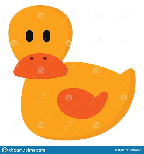 Drawing Of A Cute Little Yellow Duck Vector Or Color Illustration Stock