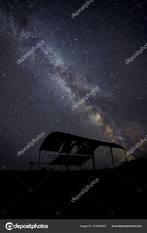Stunning Vibrant Milky Way Composite Image Landscape Old Derelict Barn