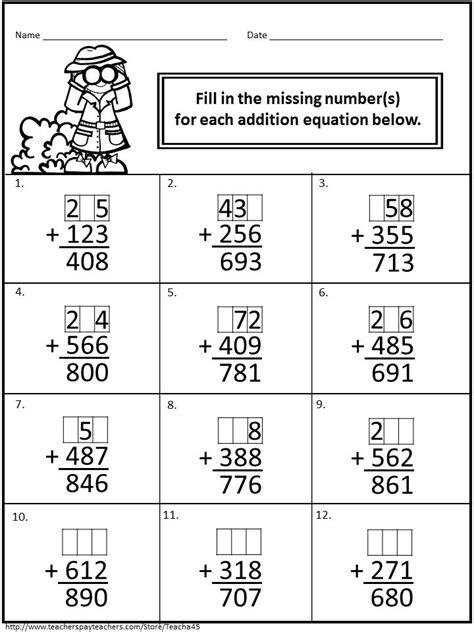 Unknown Numbers In Addition And Subtraction Worksheet