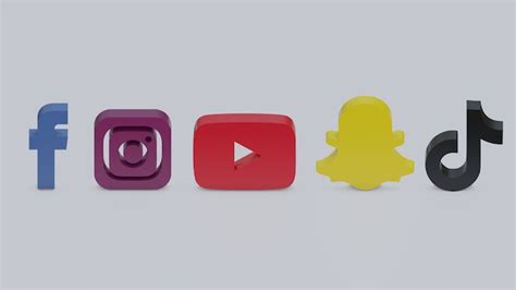 Rendering 3d Di Loghi Colorati Di Facebook Instagram Youtube