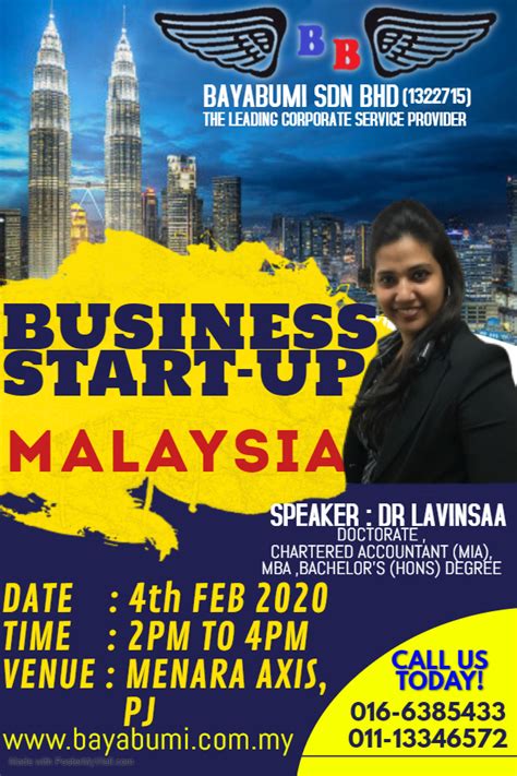 The minimum required ranges from rm1,000 to rm5,000 (varies with banks) cost of setting up landlines and broadband (deposit per line is roughly rm450) for those interested using malaysia as a regional business hub and interested to register a company in malaysia. Business Start Up In Malaysia