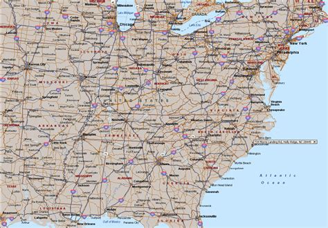 47 Road Map Of East Coast United States Background