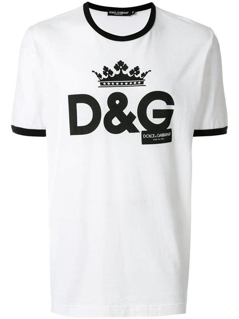 Lyst Dolce And Gabbana Crew Neck Logo T Shirt In White For Men Save 40