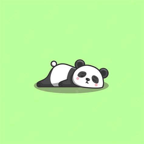 Premium Vector Bored Panda Cute Kawaii Hand Drawn Doodle Bored Lazy