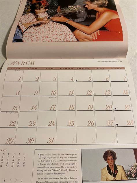 1997 Princess Diana Calendar 1998 Commemorative Calendar Etsy