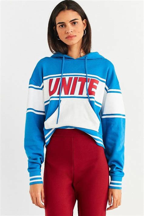 Urban Outfitters Unite Cropped Hoodie Sweatshirt Sweatshirts Hoodie