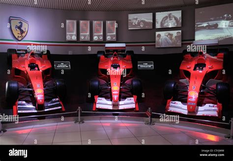 Ferrari F1 Display Ferrari Museum Galleria Ferrari Maranello Stock