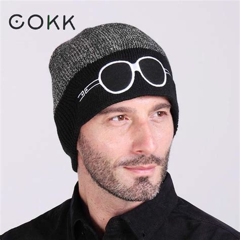 Cokk Beanies Knit Winter Hats For Men Beanie With Sunglasses Design Men