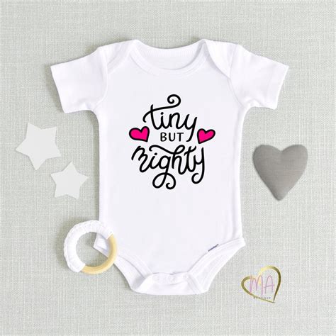 Tiny But Mighty Baby Onesie® Nicu Baby Onesie® Baby Girl Etsy