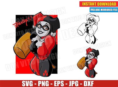 ⭐ Harley Quinn With Mallet Svg Cut File For Cricut And Silhouette Dc