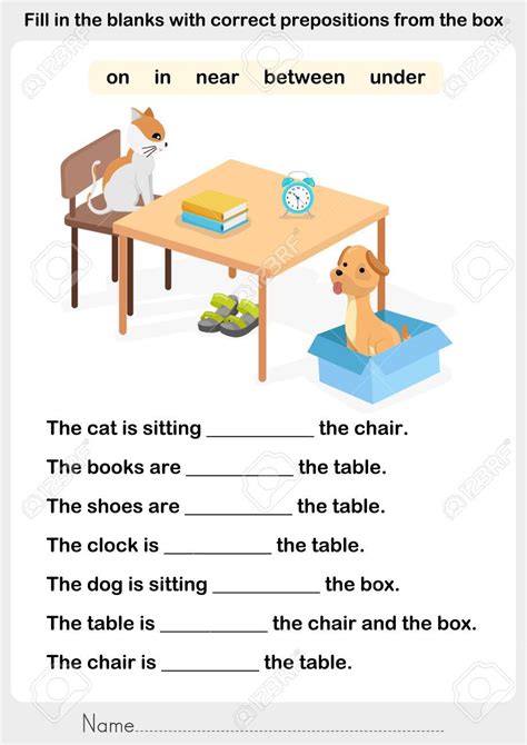 In On Preposition Worksheets