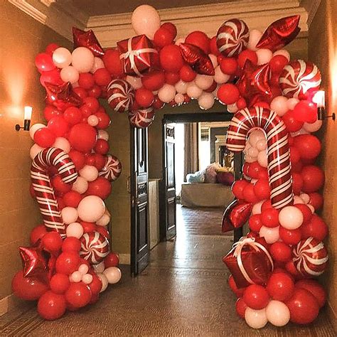 Christmas Balloon Garland Arch Kit 144 Pieces With Christmas Red White