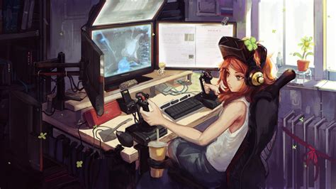 2560x1440 Anime Gamer Girl 1440p Resolution Hd 4k Wallpapers Images