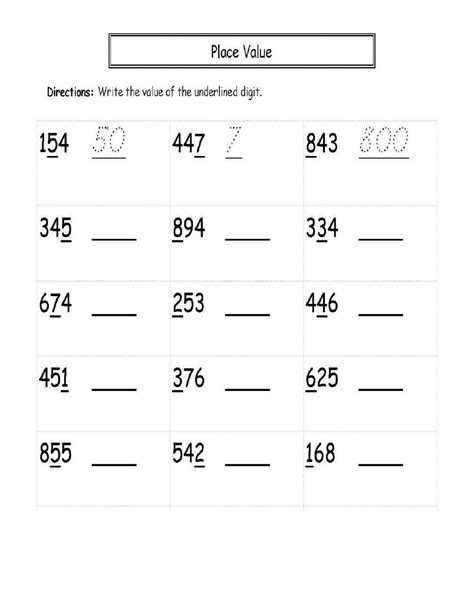 Place Value Hundreds Tens And Ones Worksheet Tens And Ones