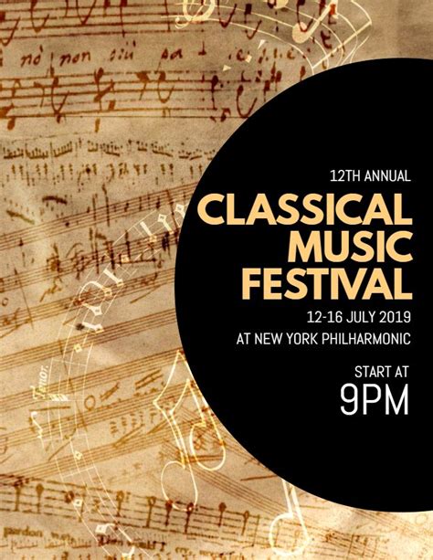 Classical Music Festival Flyer Poster Social Media Post Design Template