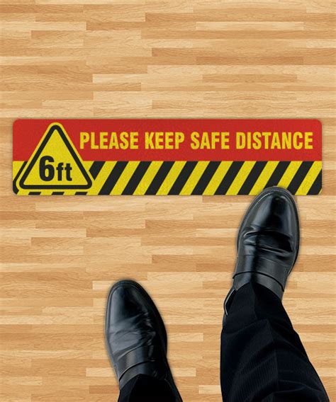 Please Keep Safe Distance Floor Sign D6064 By