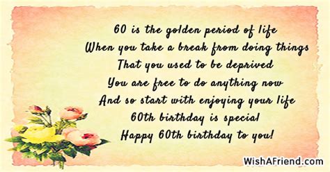 60 Is The Golden Period Of 60th Birthday Quote