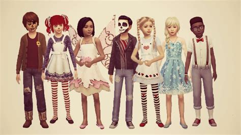 The Sims 4 Lookbook Kids Halloween Costumes Cc Links Youtube