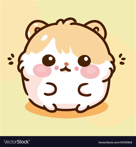 Cute Hamster Hamster Kawaii Chibi Drawing Style Vector Image