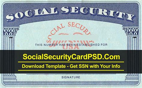 Get your social security now. Social Security Card PSD Template Collection 2020 | Social security card, Business card template ...