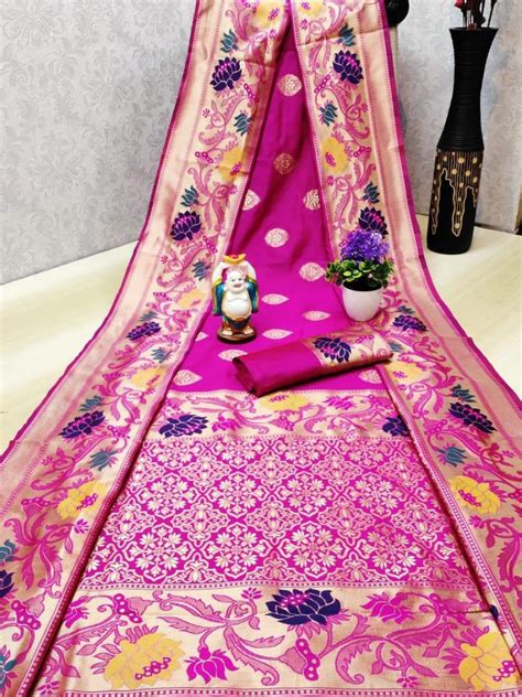 We also make silk artificial arrangements to order. Buy Online Lotus Multi Colour Flower Silk Saree At Best ...